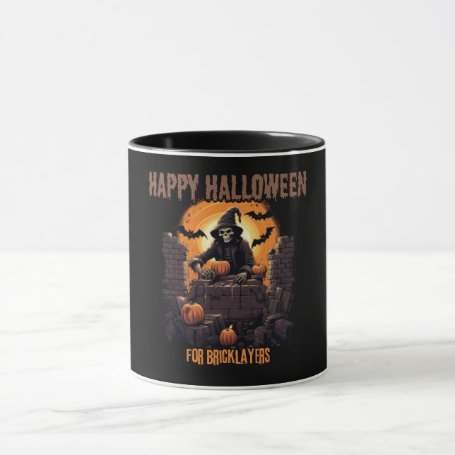 Mug Bonne Halloween pour les briqueteurs, citrouille (Centre)