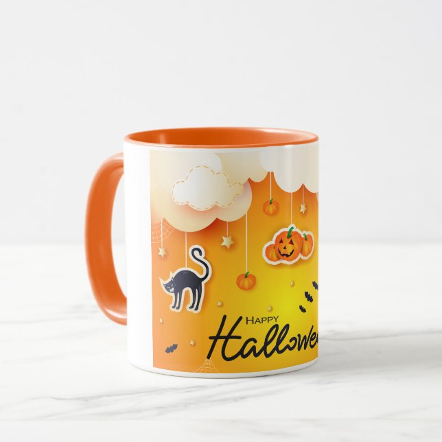 Mug Bonne Halloween sur les nuages (Devant gauche)