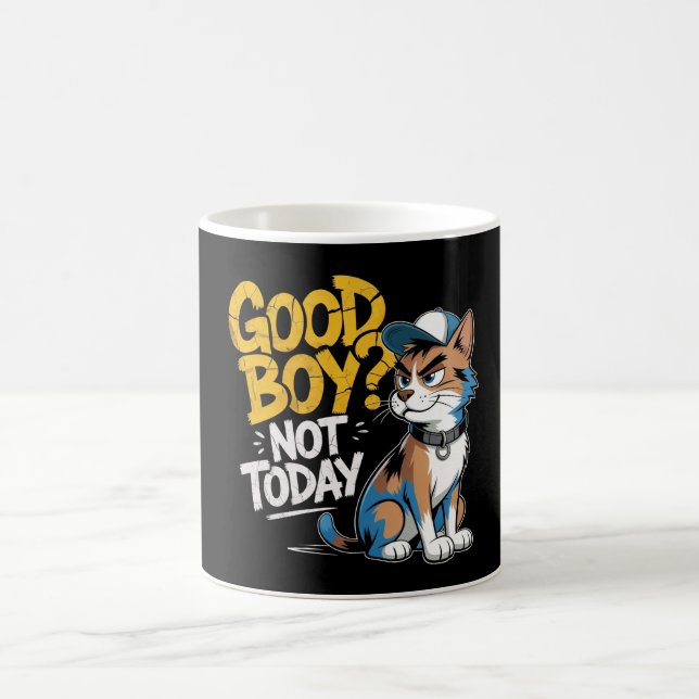 Mug Bonne illustration de chat drôle Pas aujourd'hui  (Centre)