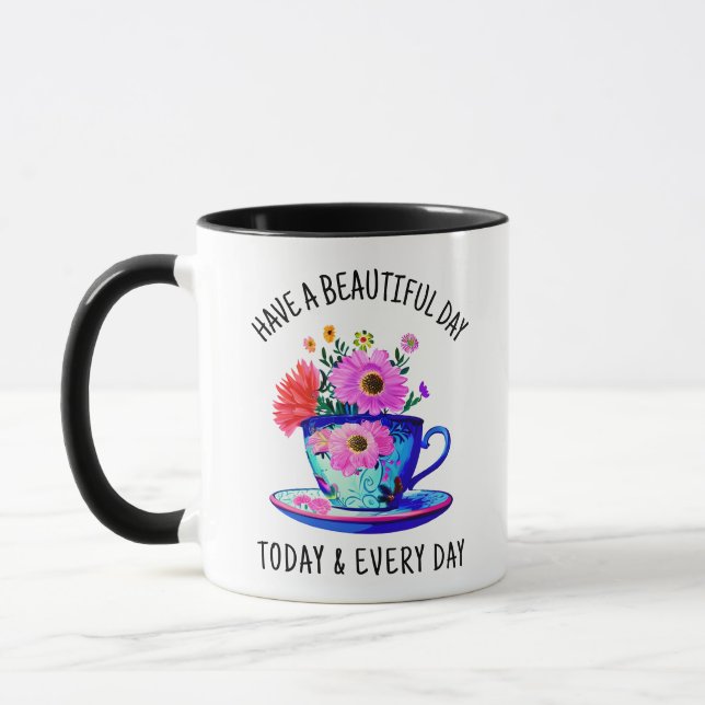 Mug Bonne journée aujourd'hui et chaque jour (Gauche)