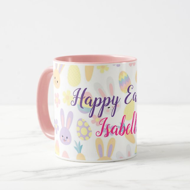 Mug Bonne Personnaliser Pâques Purple Rabbit (Devant gauche)