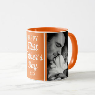 Mug Bonne Première Fête des pères 2 Photo Orange Et