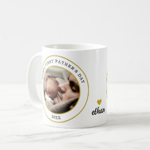 Mug Bonne première Fête des pères bébé et papa photo