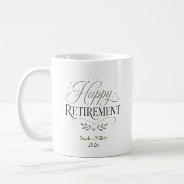Mug Bonne retraite nom personnalisé (Gauche)