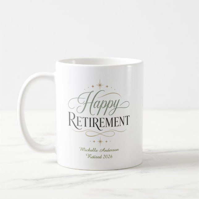 Mug Bonne retraite nom personnalisé (Gauche)