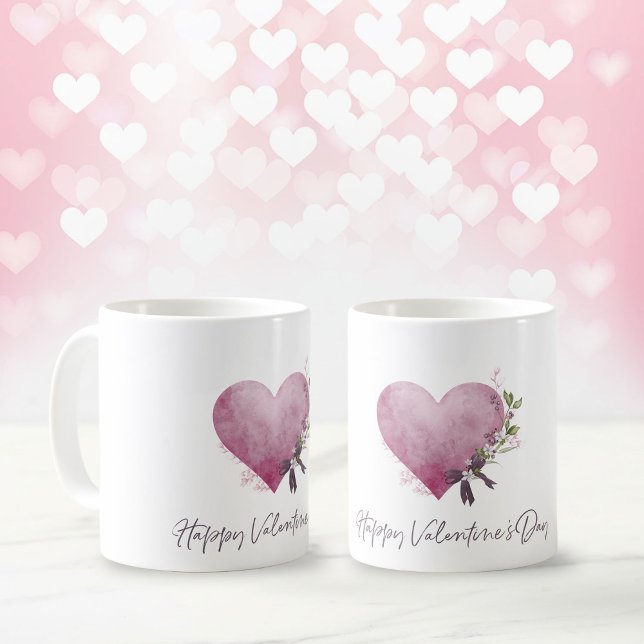 Mug Bonne Saint-Valentin avec cœur floral (Happy Valentine's Day Mug)