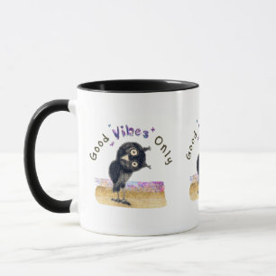 Mug Bonne Vibration Uniquement avec Curieux Hibou