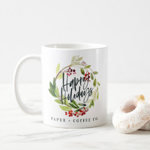 Mug Bonnes fêtes guirlande d'aquarelle de cadeau de