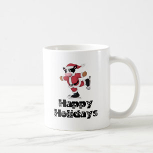 Mug Bonnes fêtes vache de patinage à Père Noël
