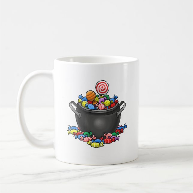 Mug Bonnet de bonbon ou de traitement Cauldron (Gauche)