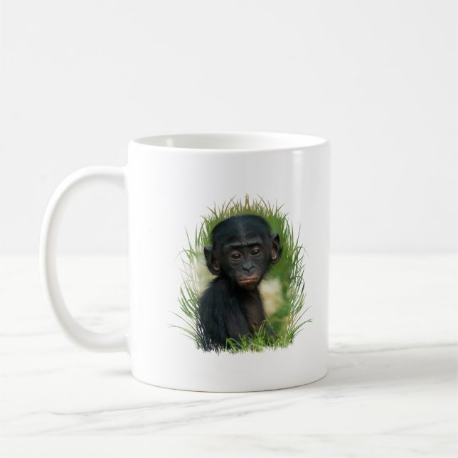 Mug Bonobo Baby dans l'herbe (Gauche)
