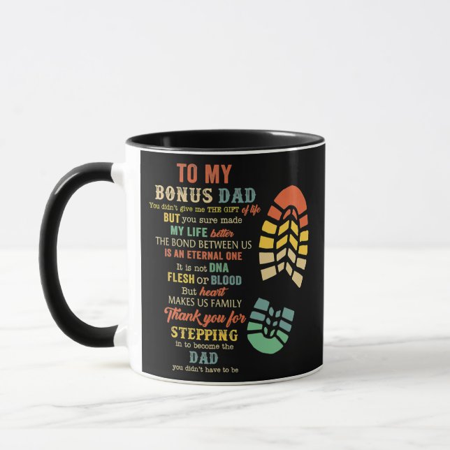 Mug Bonus Papa Fête des pères Cadeau De Stepdad Pour (Gauche)