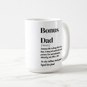 Mug Bonus Papa Stepdad Définition Café blanc et noir