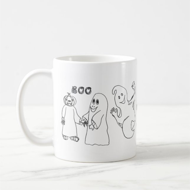 Mug BOO 3 astuce fantôme mignon ou traiteurs (Gauche)
