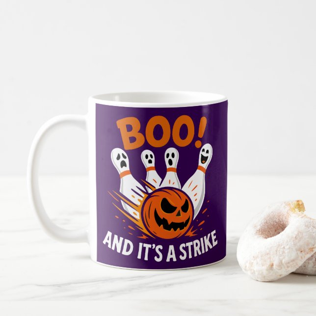 Mug Boo C'est un Strike Drôle de Bowling Halloween (Avec donut)