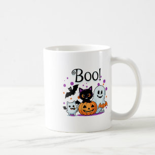 Mug Boo Ghost Citrouille Chat et chauves-souris Hallow