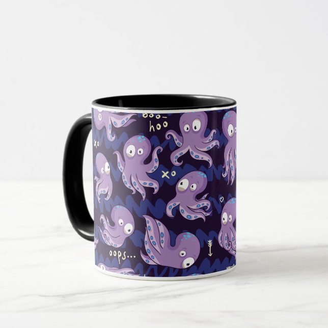 Mug Boo Octopus mignon Violet Enfants Vêtements & Déco (Devant gauche)