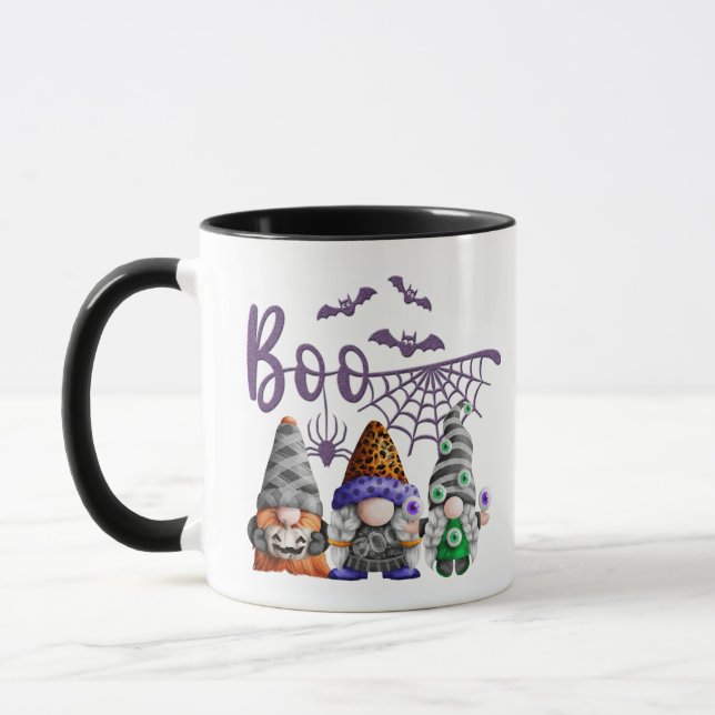 Mug Boo Purple Parties scintillant Halloween Gnomes (Gauche)