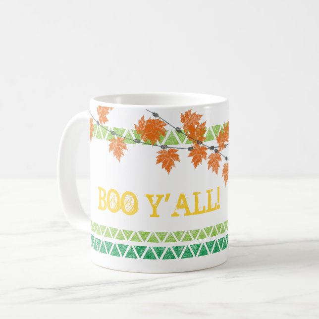 Mug BOO Y'ALL Fall Fest Famille Amical Halloween Fun (Devant gauche)