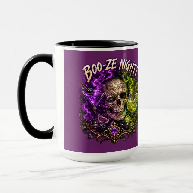 Mug Boo Ze Night Cocktail gothique au crâne  (Gauche)