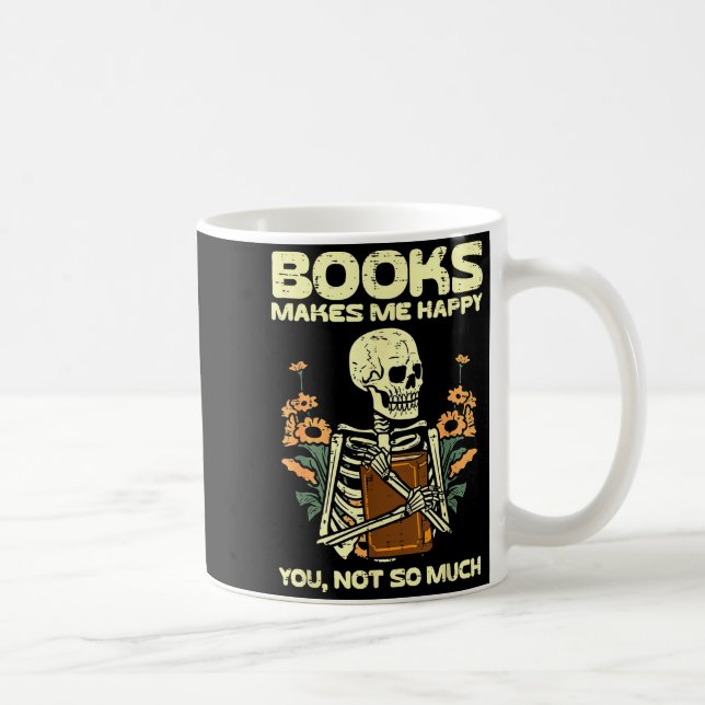 Mug Books Make Me Happy Skeleton Read Reading Libraria (Droite)