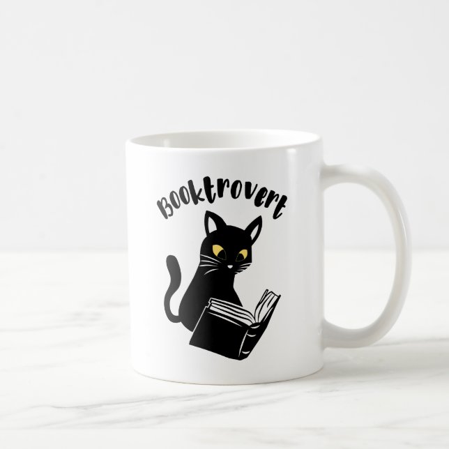 Mug Booktrovert chat avec livre (Droite)