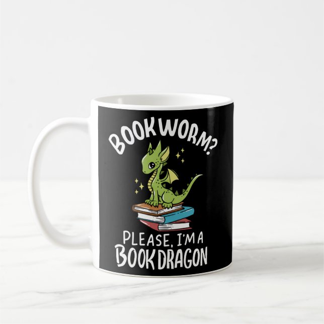 Mug Bookworm S'Il Vous Plaît Je Suis Un Dragon De Livr (Gauche)