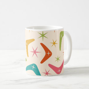 Mug Boomerang milieu du siècle avec explosions stellai