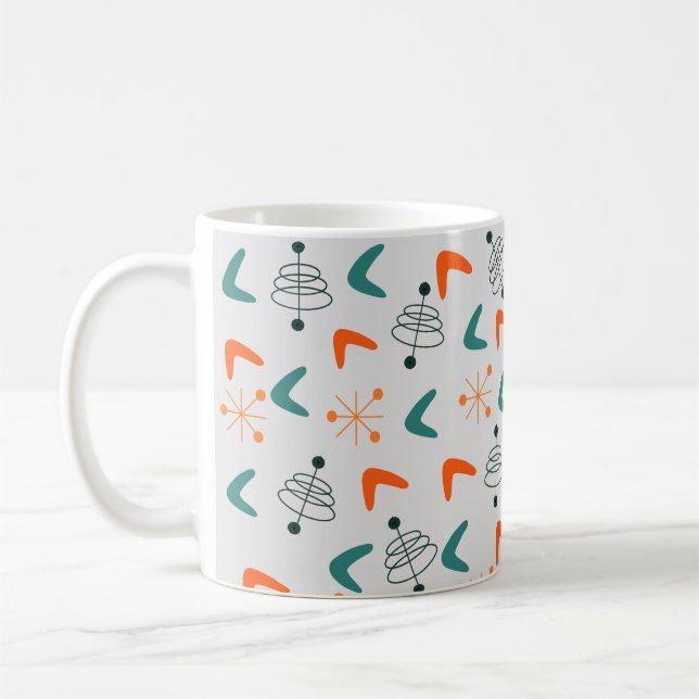 Mug Boomerangs atomiques modernes du milieu du siècle (Gauche)