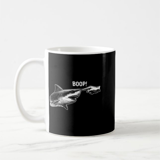 Mug Boop de mec de drôle de requin Mème Humour de requ (Gauche)
