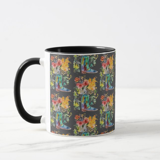 Mug Boot Floral Cowboy (Gauche)