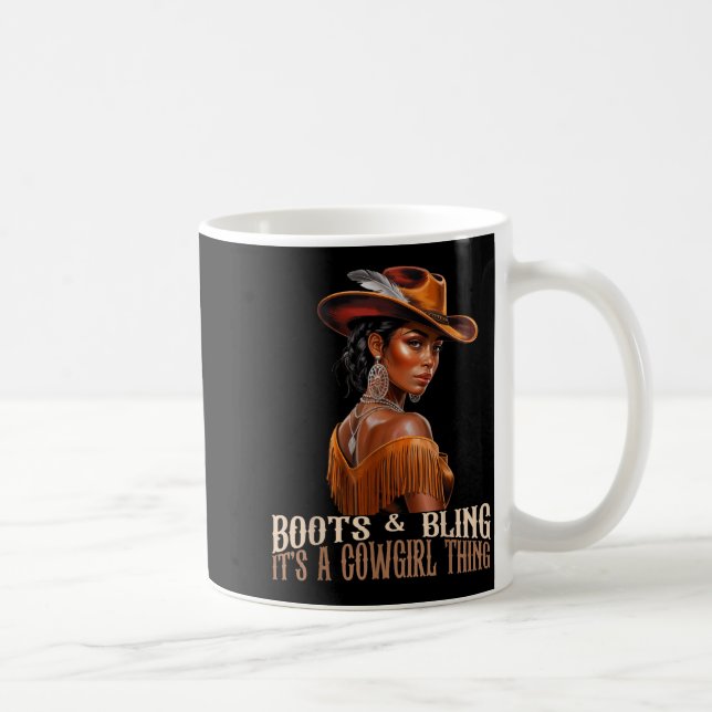 Mug Boots &amp; Bling It's Cowgirl African Women Black (Droite)