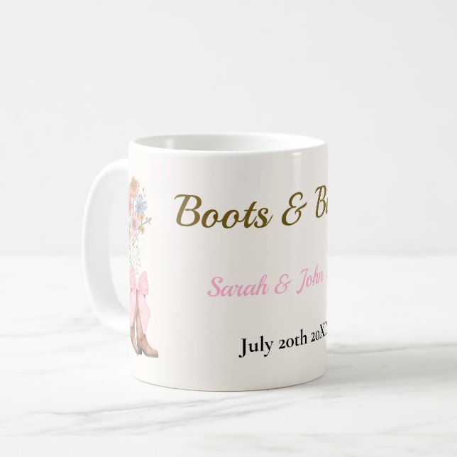 Mug Boots & Bubbly Bridal Shower (Devant gauche)