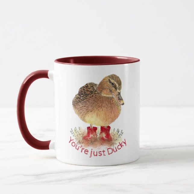 Mug Boots en caoutchouc rouge canard Vous êtes juste D (Gauche)