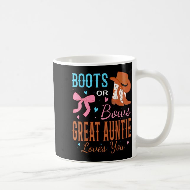 Mug Boots Or Bows Great Auntie Loves You Gender Reveal (Droite)