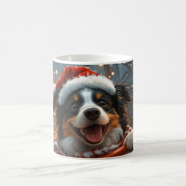 Mug Border Collie Chien Montagnes Russes Noël (Centre)