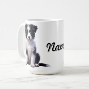 Mug Border Collie chiot mignon personnalisé
