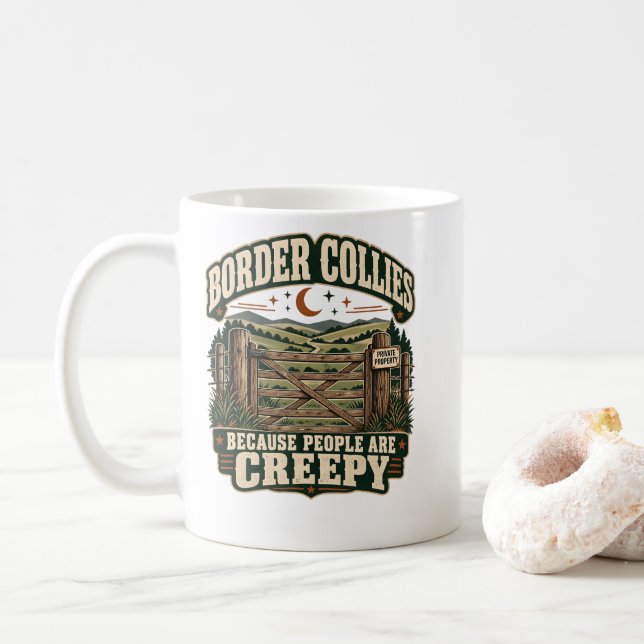 Mug Border Collies Parce que les gens sont des amoureu (Avec donut)