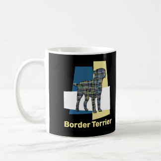 Mug Bordure Chien Terrier Lignes jaunes et noires de g