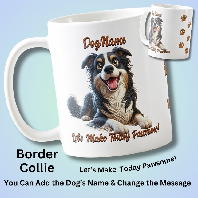 Mug Bordure Collie - Ajouter le nom du chien, modifier (Créateur téléchargé)