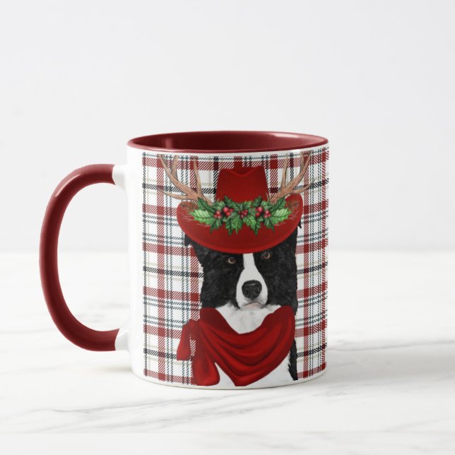 Mug Bordure Collie Amoureux des chiens Western Plaid N (Gauche)