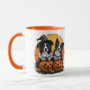 Mug Bordure Collie Chiens Halloween Jack O Lanterns