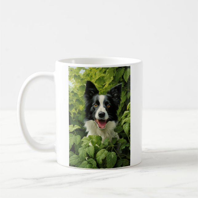 Mug Bordure Collie en vert (Gauche)