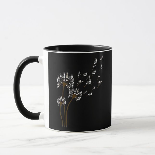 Mug Bordure Collie Fleur Voler Dandelion Bordure Colli (Gauche)