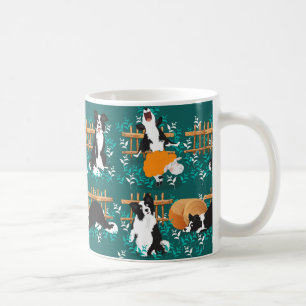 Mug Bordure Collie jouer avec les moutons