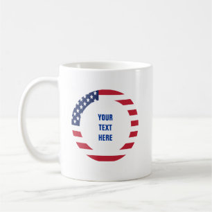 Mug Bordure de drapeau américain avec texte personnali