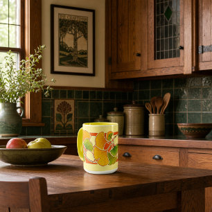 Mug Bordure de feuilles de Ginkgo Biloba de style Arts