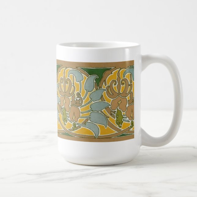 Mug Bordure de fleurs Art nouveau - Musique (Droite)