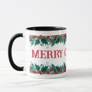 Mug Bordure de Noël avec texte