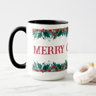 Mug Bordure de Noël avec texte